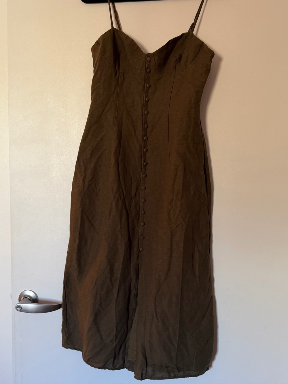 Onia Air Linen Corset Midi Dress